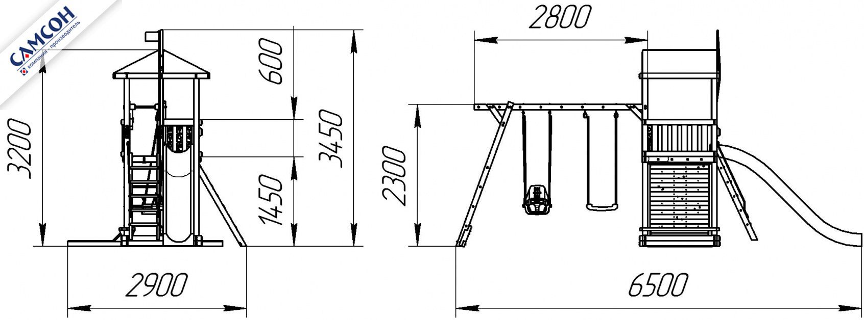 Детская деревянная игровая площадка Самсон Мадагаскар