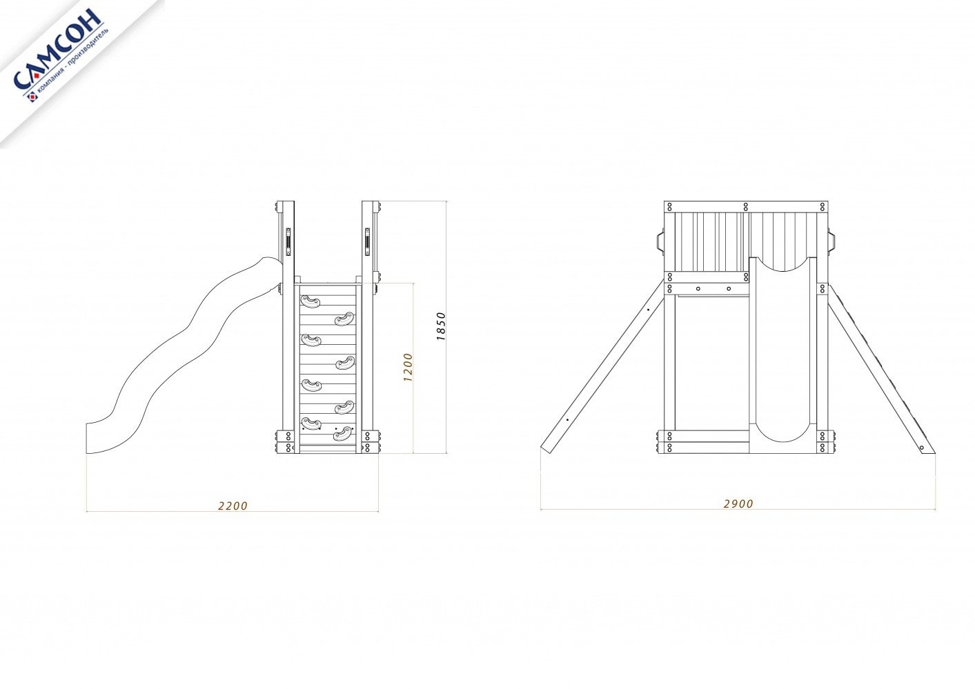 Детская деревянная игровая площадка Самсон Мальта