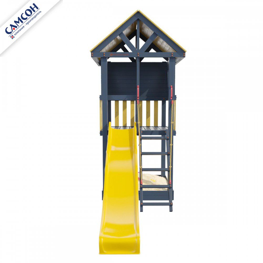 Детская деревянная игровая площадка Самсон Сибирика Башня (Indigo-Ochre)