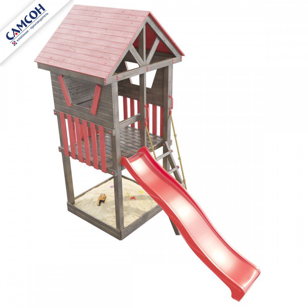 Детская деревянная игровая площадка Самсон Сибирика Башня (Umbra-Carmine)