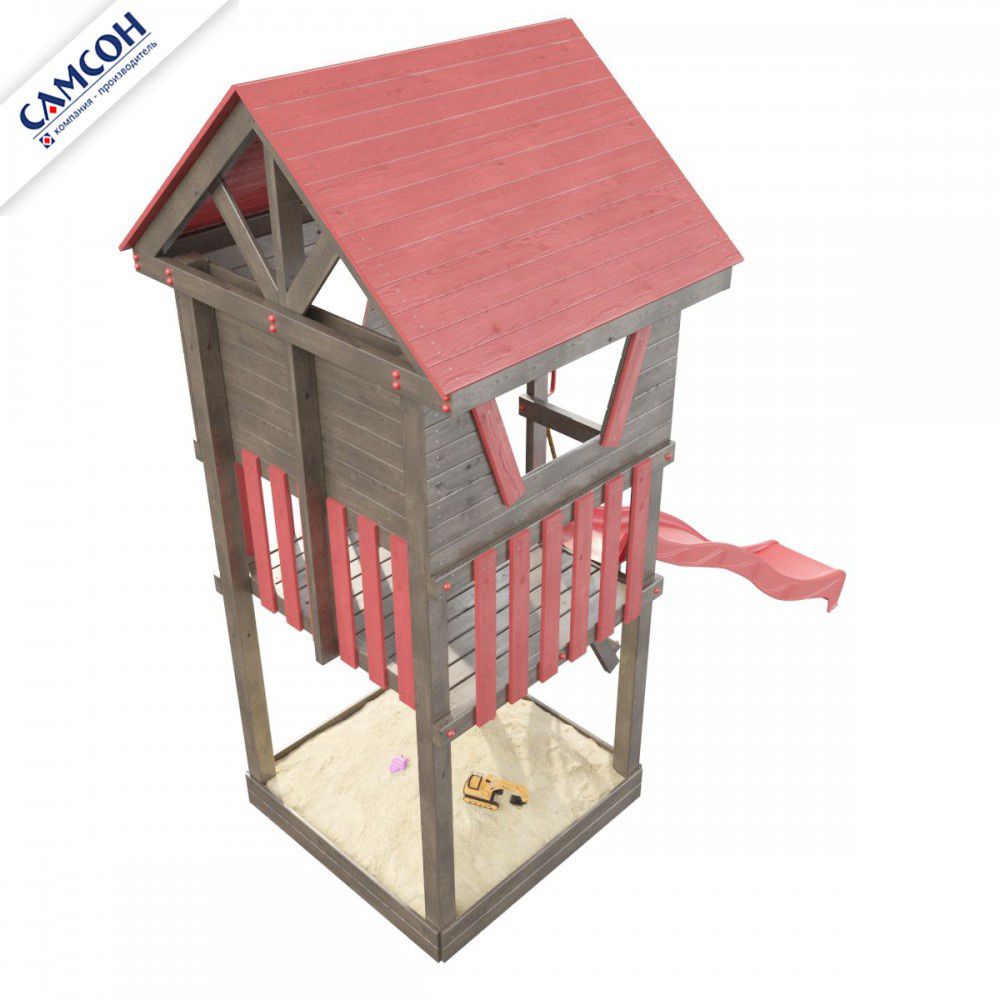 Детская деревянная игровая площадка Самсон Сибирика Башня (Umbra-Carmine)