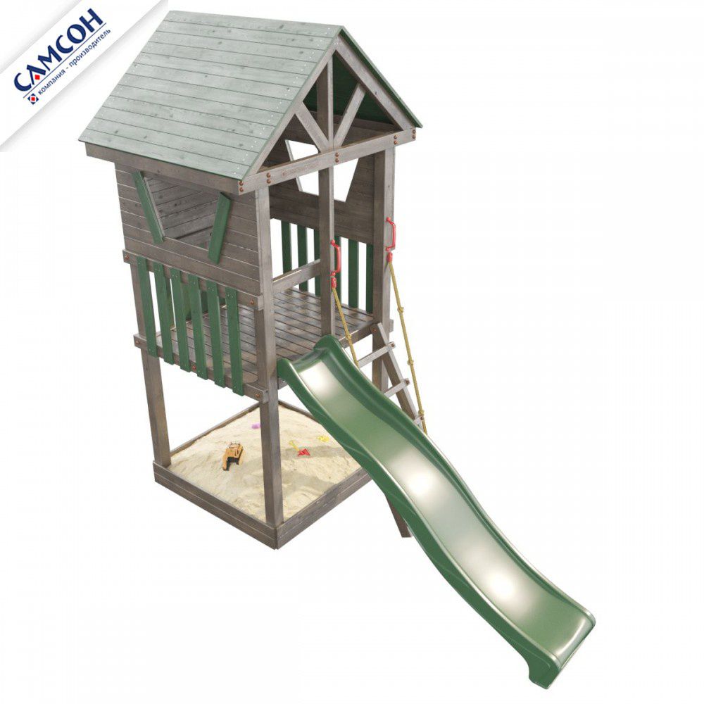Детская деревянная игровая площадка Самсон Сибирика Башня (Umbra-Emerald)