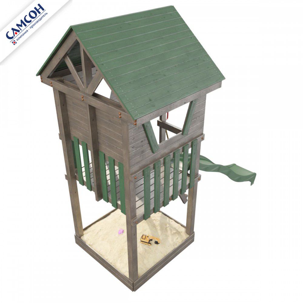 Детская деревянная игровая площадка Самсон Сибирика Башня (Umbra-Emerald)