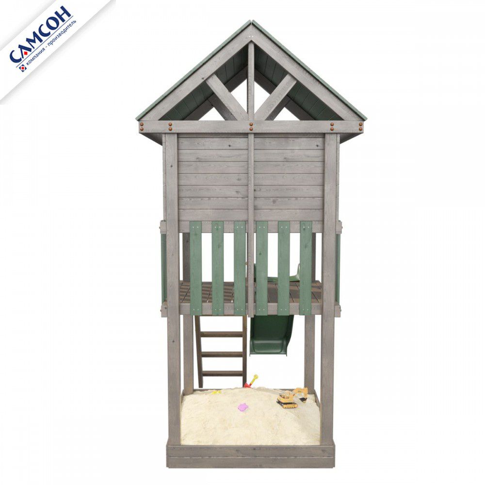 Детская деревянная игровая площадка Самсон Сибирика Башня (Umbra-Emerald)