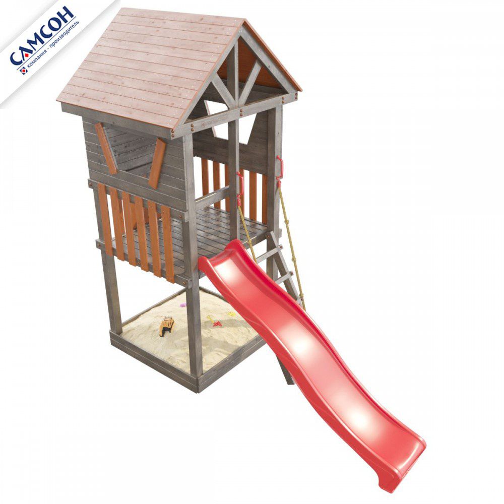 Детская деревянная игровая площадка Самсон Сибирика Башня (Umbra-Terracotta)