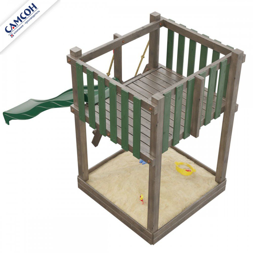 Детская деревянная игровая площадка Самсон Сибирика Мини (Umbra-Emerald)