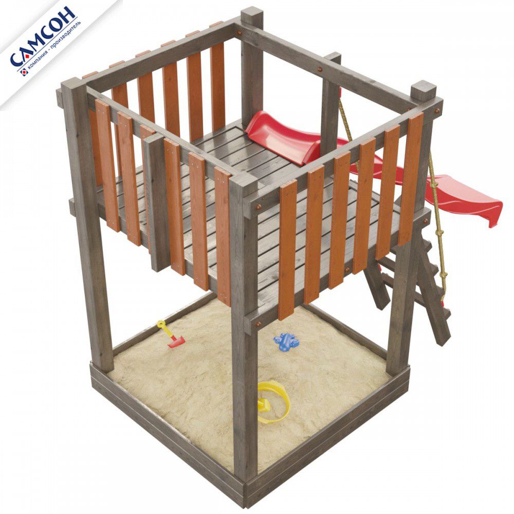 Детская деревянная игровая площадка Самсон Сибирика Мини (Umbra-Terracotta)