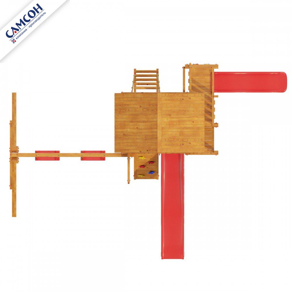 Детская деревянная игровая площадка Самсон Сибирика с 2-я горками