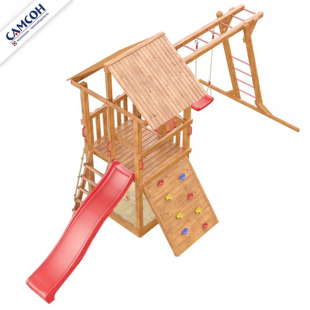 Детская деревянная игровая площадка Самсон Сибирика с рукоходом