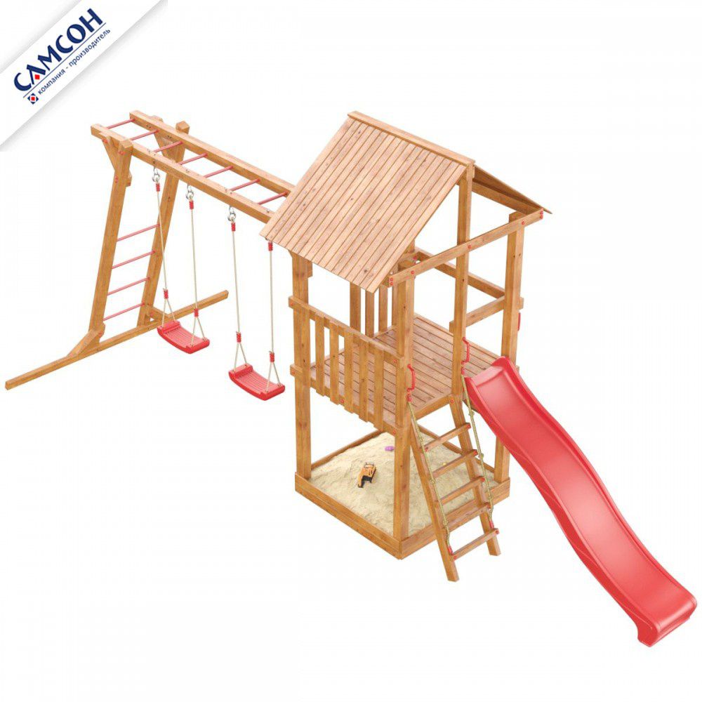 Детская деревянная игровая площадка Самсон Сибирика с рукоходом