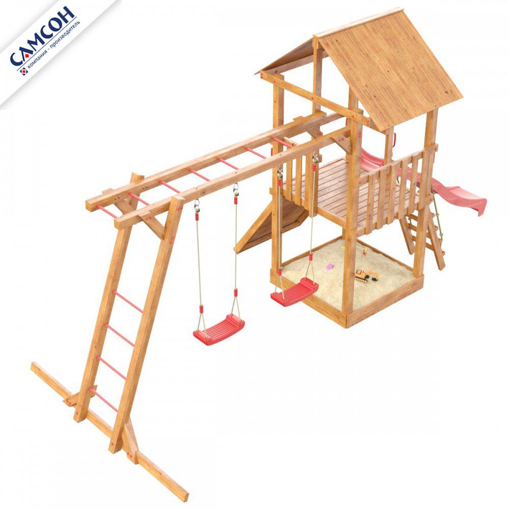 Детская деревянная игровая площадка Самсон Сибирика с рукоходом