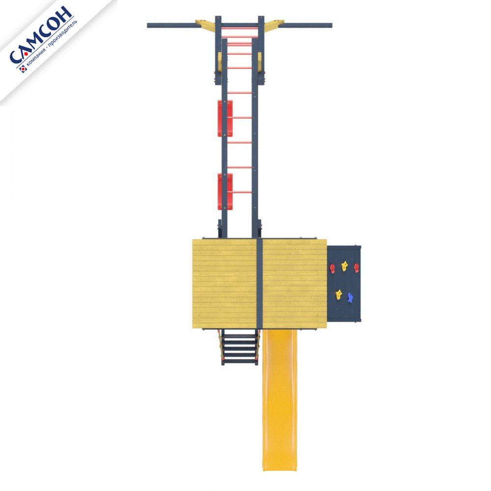 Детская деревянная игровая площадка Самсон Сибирика с рукоходом (Indigo-Ochre)