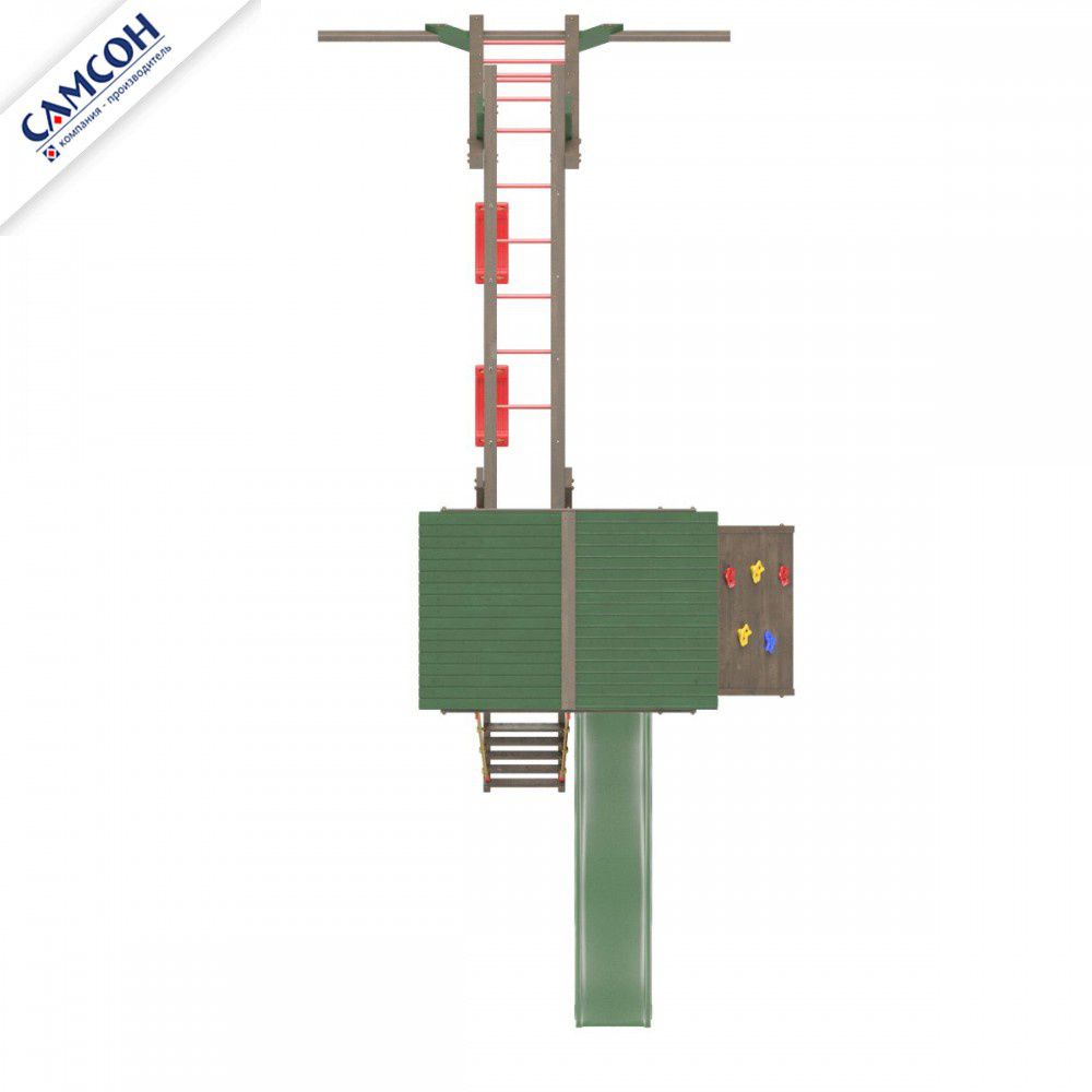Детская деревянная игровая площадка Самсон Сибирика с рукоходом (Umbra-Emerald)