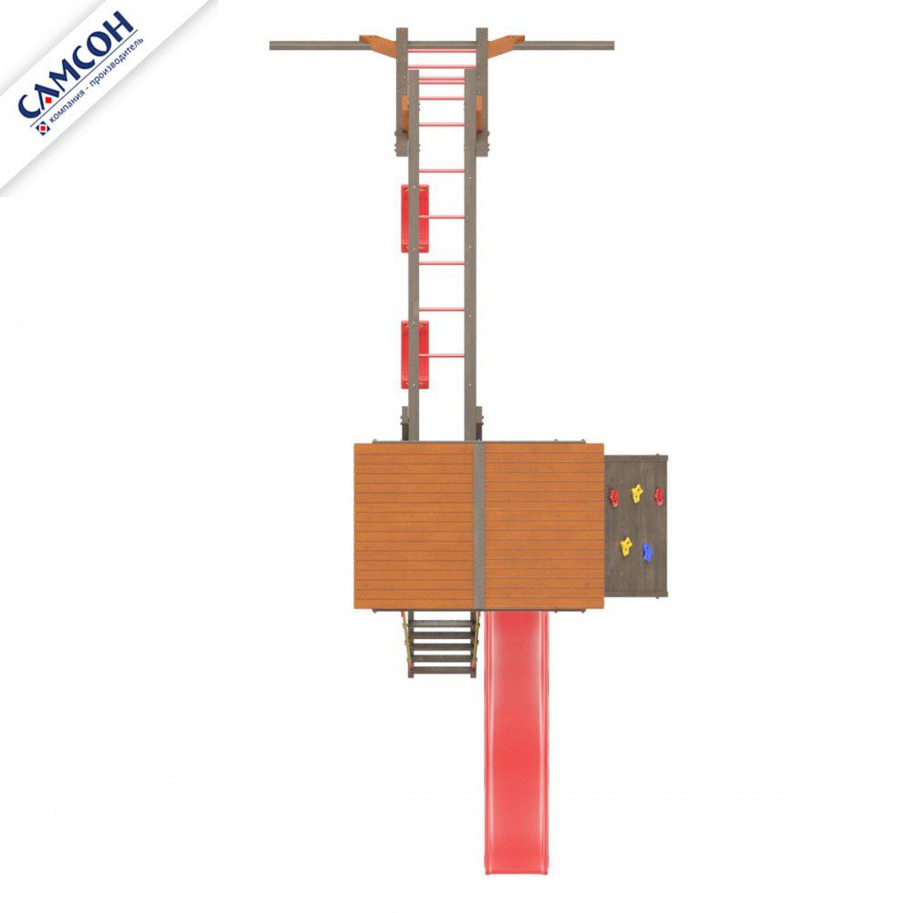 Детская деревянная игровая площадка Самсон Сибирика с рукоходом (Umbra-Terracotta)