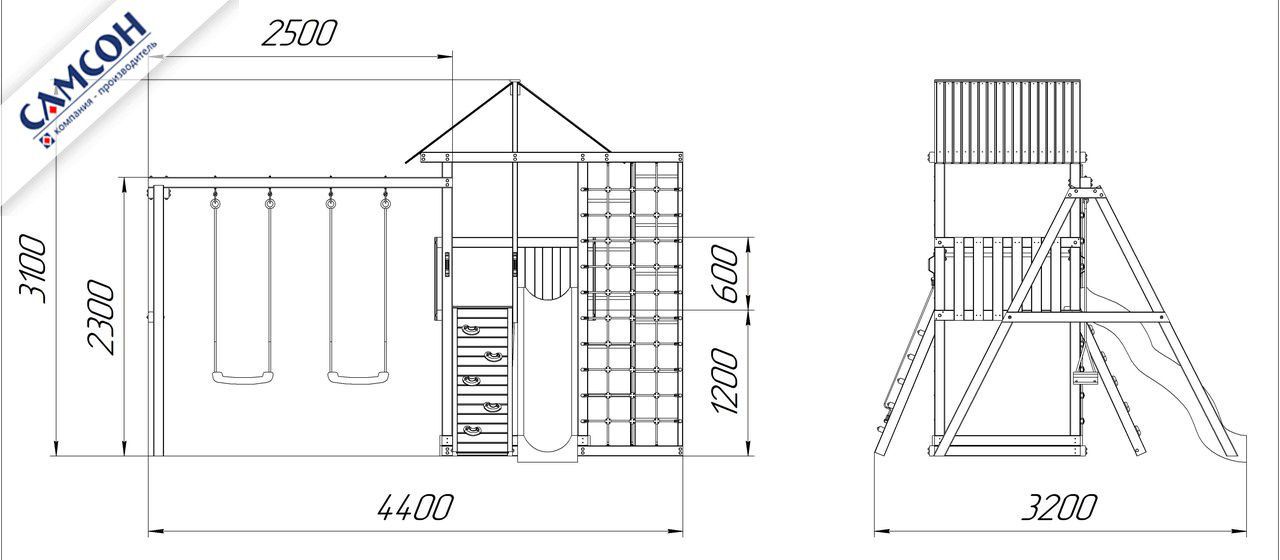 Детская деревянная игровая площадка Самсон Сибирика Спорт