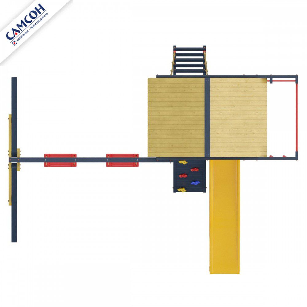 Детская деревянная игровая площадка Самсон Сибирика Спорт (Indigo-Ochre)