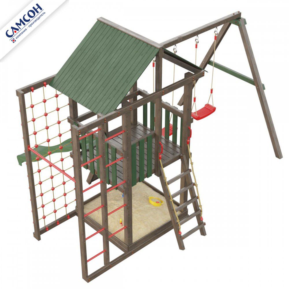 Детская деревянная игровая площадка Самсон Сибирика Спорт (Umbra-Emerald)