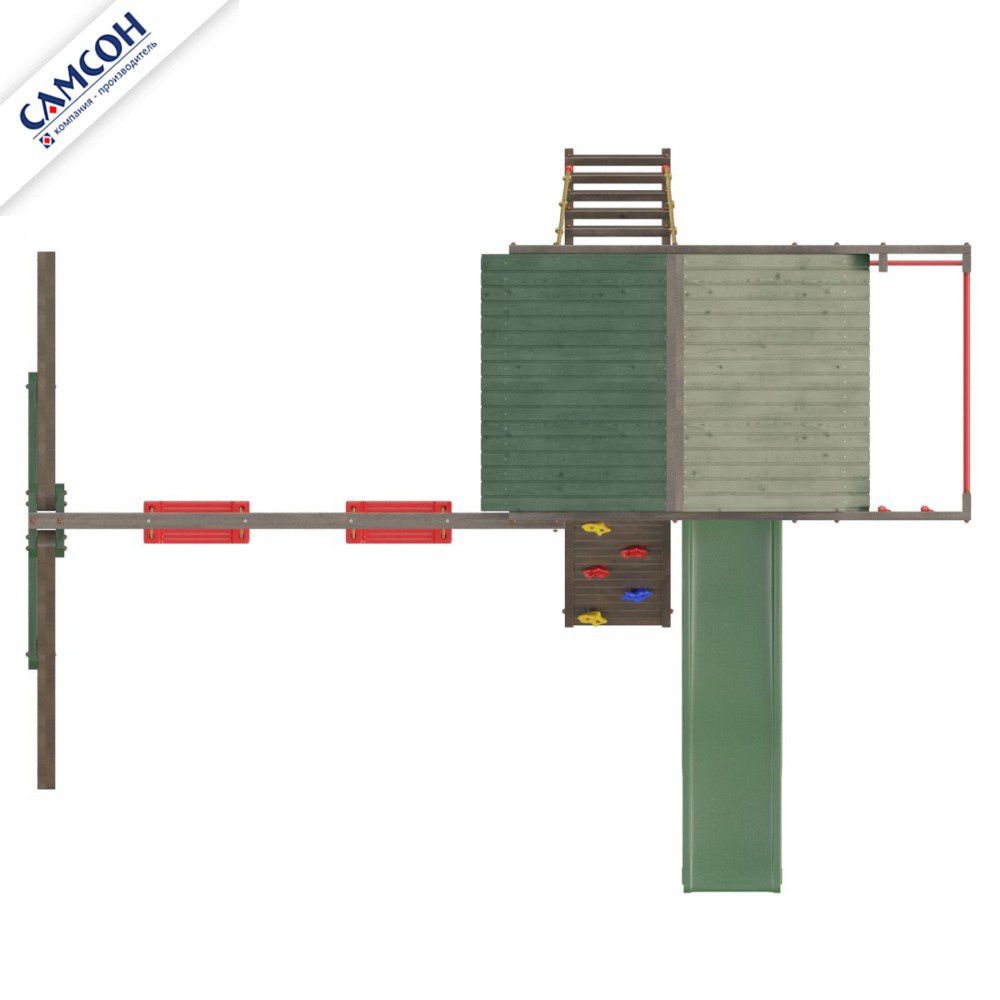 Детская деревянная игровая площадка Самсон Сибирика Спорт (Umbra-Emerald)