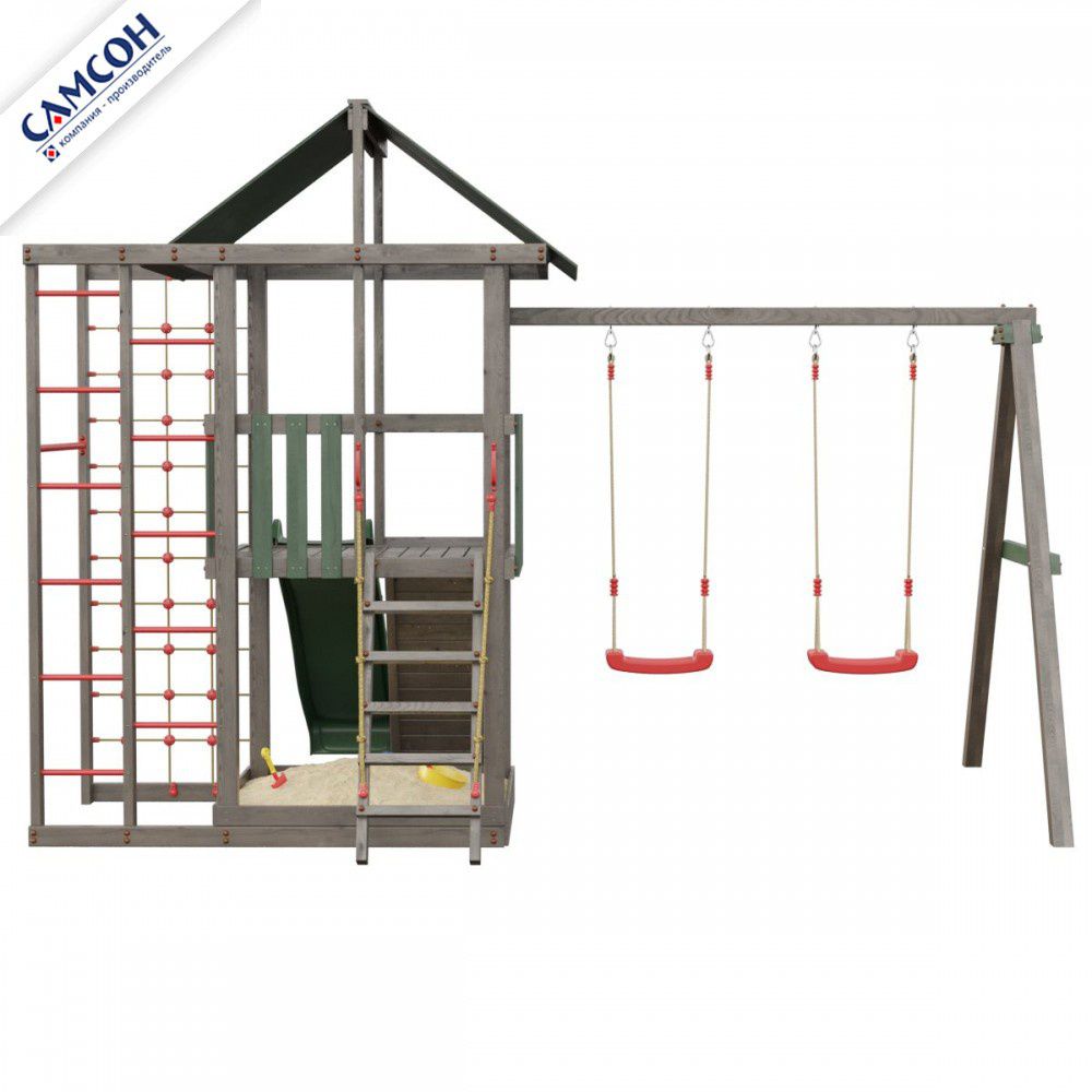 Детская деревянная игровая площадка Самсон Сибирика Спорт (Umbra-Emerald)