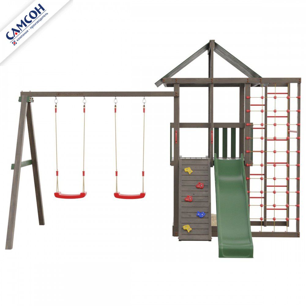 Детская деревянная игровая площадка Самсон Сибирика Спорт (Umbra-Emerald)