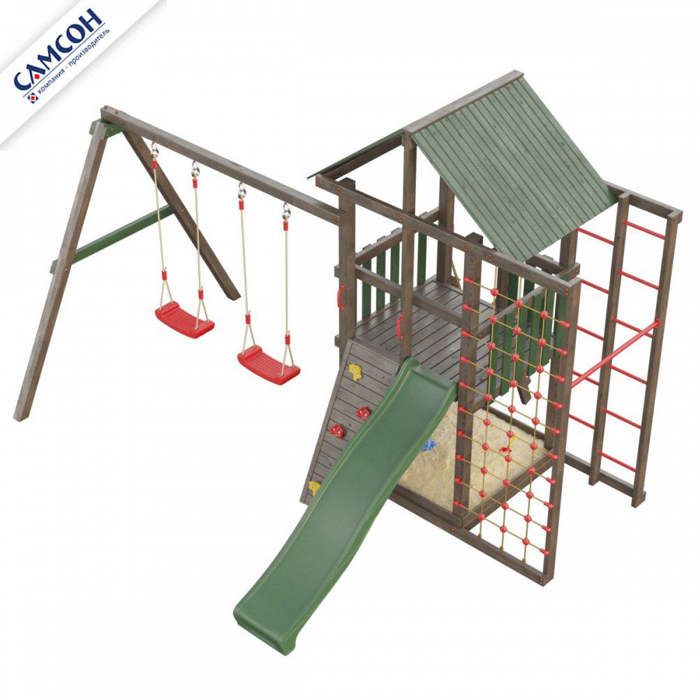 Детская деревянная игровая площадка Самсон Сибирика Спорт (Umbra-Emerald)