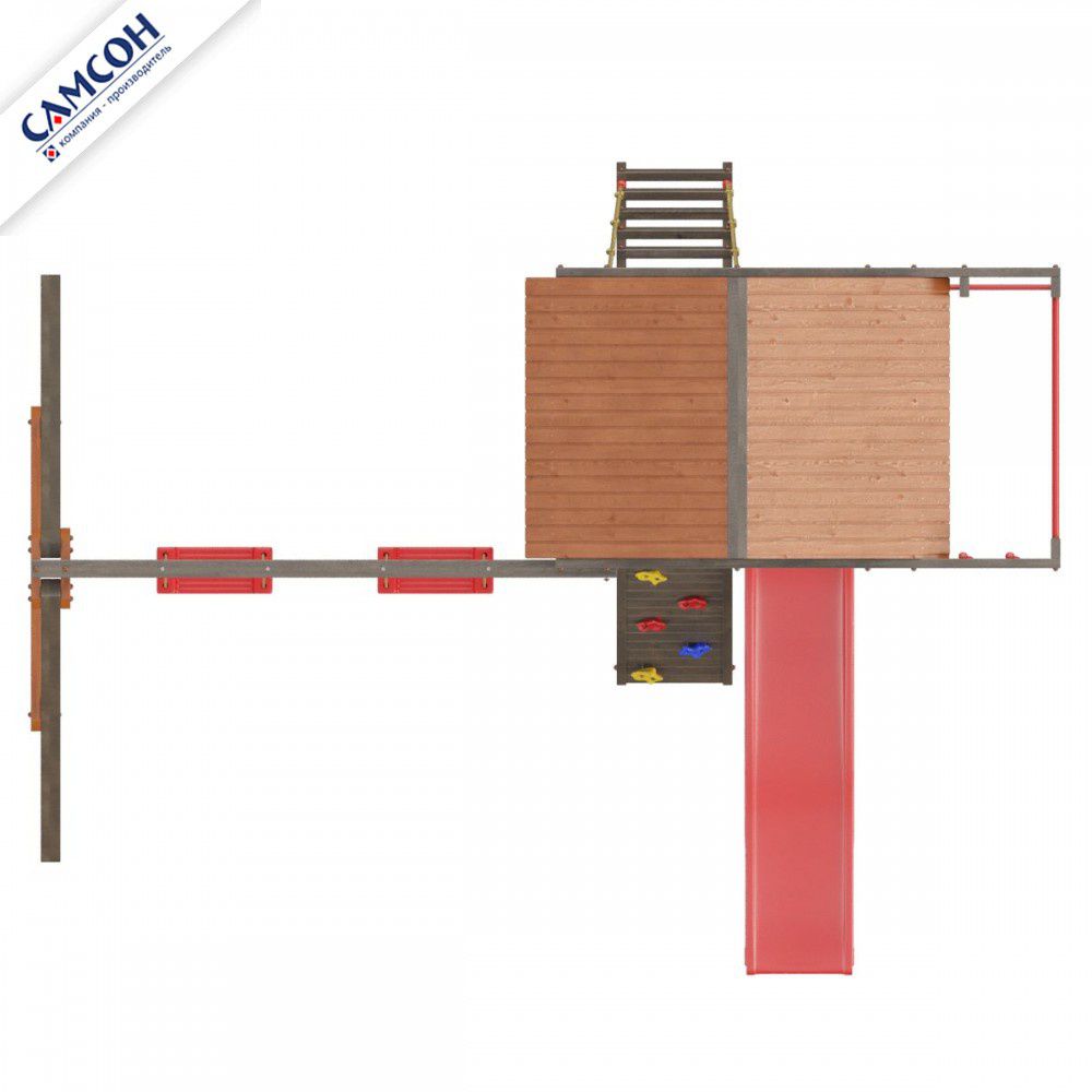 Детская деревянная игровая площадка Самсон Сибирика Спорт (Umbra-Terracotta)