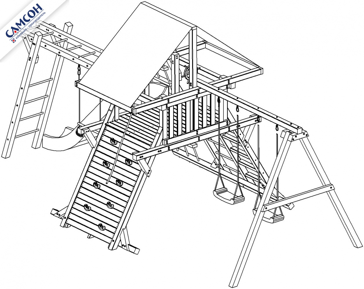 Детская деревянная игровая площадка Самсон Таити