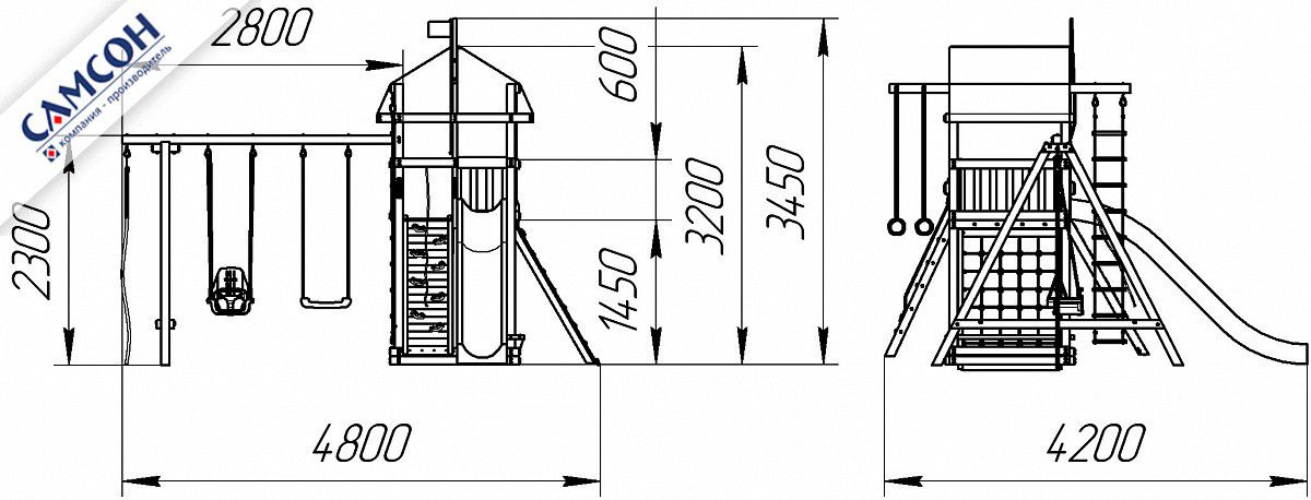 Детская деревянная игровая площадка Самсон Тасмания