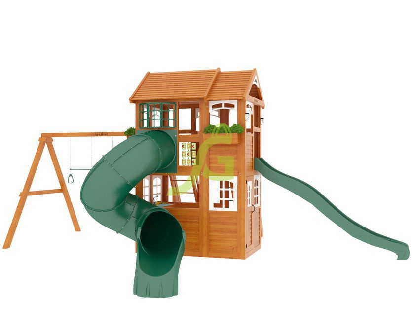 Детская игровая площадка Igragrad Клубный домик 2 с трубой и рукоходом Luxe