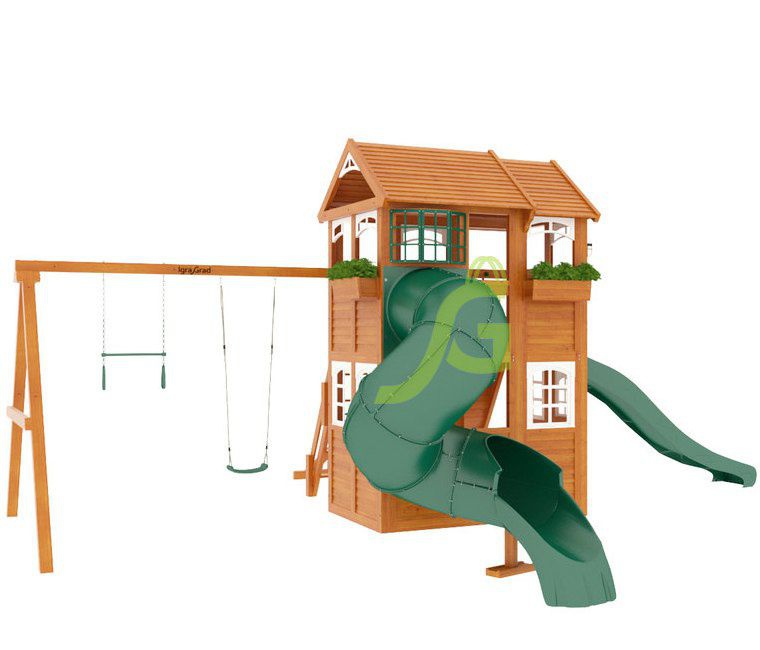 Детская игровая площадка Igragrad Клубный домик 2 с трубой и рукоходом Luxe