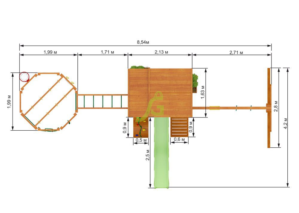 Детская игровая площадка Igragrad Клубный домик 2 с WorkOut