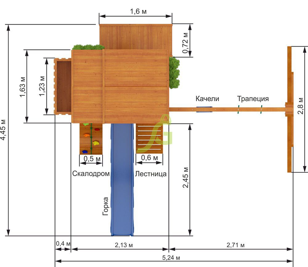 Детская игровая площадка Igragrad Клубный домик 3 Luxe