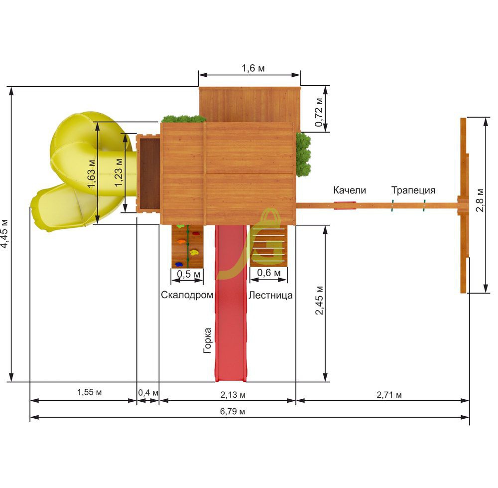 Детская игровая площадка Igragrad Клубный домик 3 с трубой