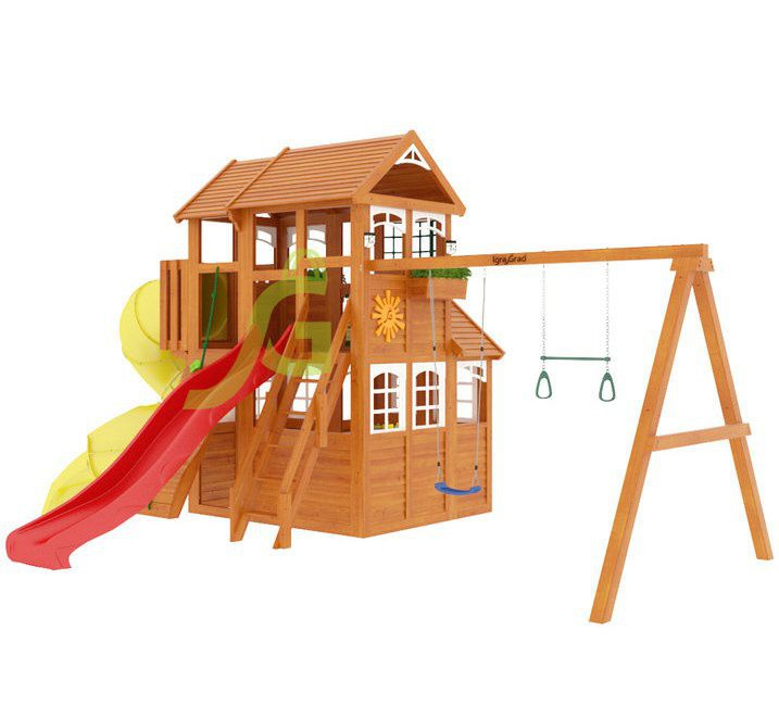 Детская игровая площадка Igragrad Клубный домик 3 с трубой Luxe