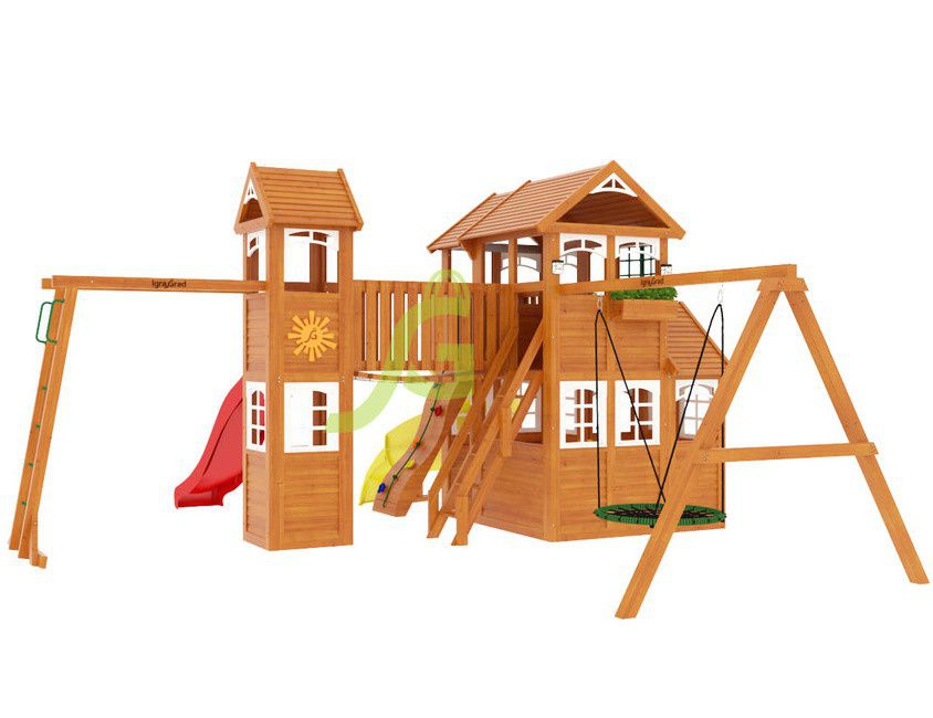 Детская игровая площадка Igragrad Клубный домик Макси с трубой Luxe