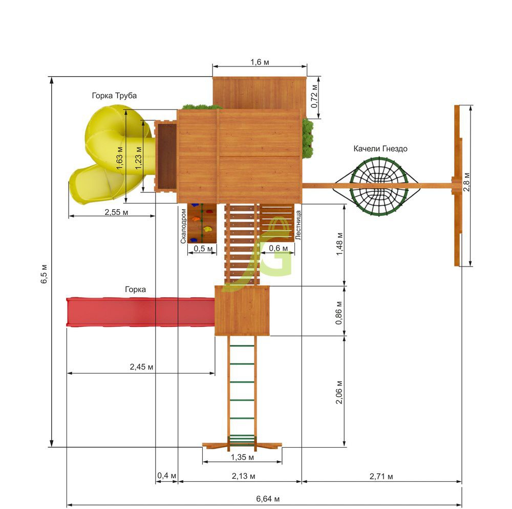 Детская игровая площадка Igragrad Клубный домик Макси с трубой Luxe