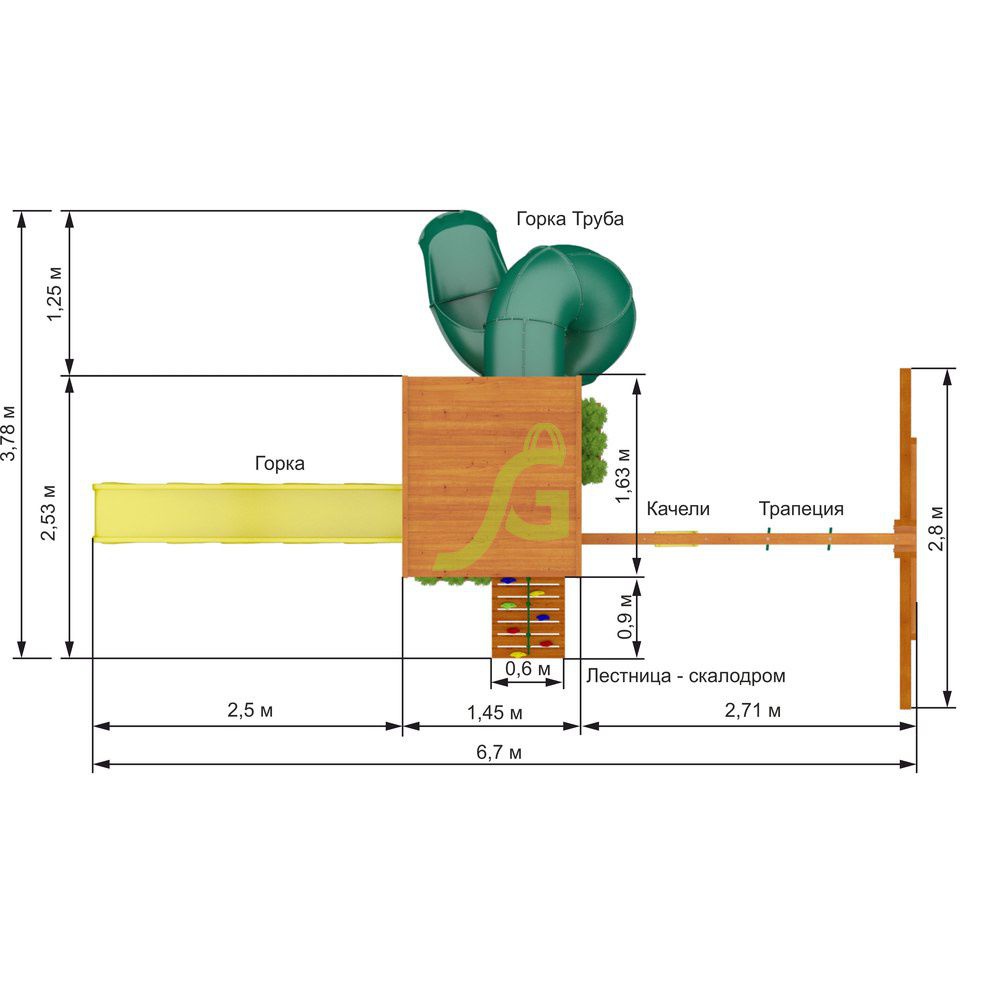 Детская игровая площадка Igragrad Клубный домик с трубой