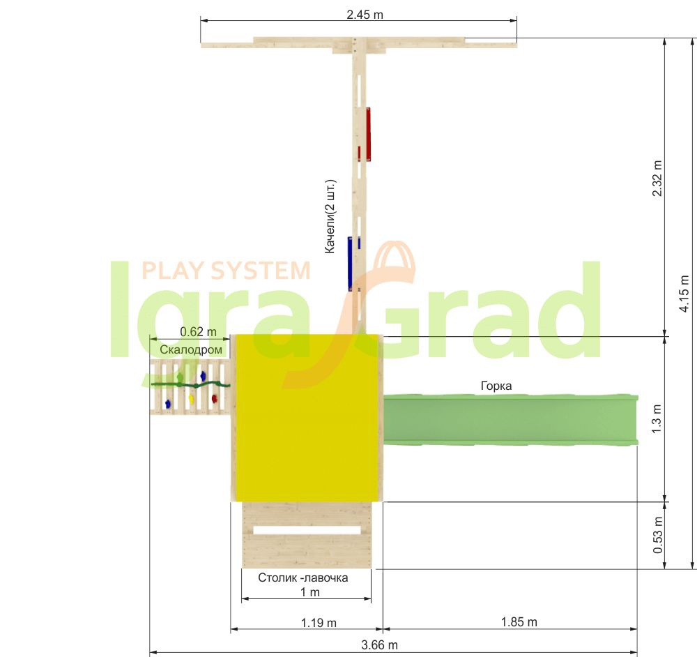 Детская игровая площадка IgraGrad Крафтик со столиком