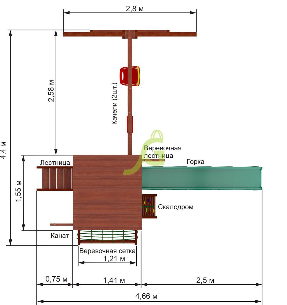 Детская игровая площадка Igragrad Панда Фани Gride
