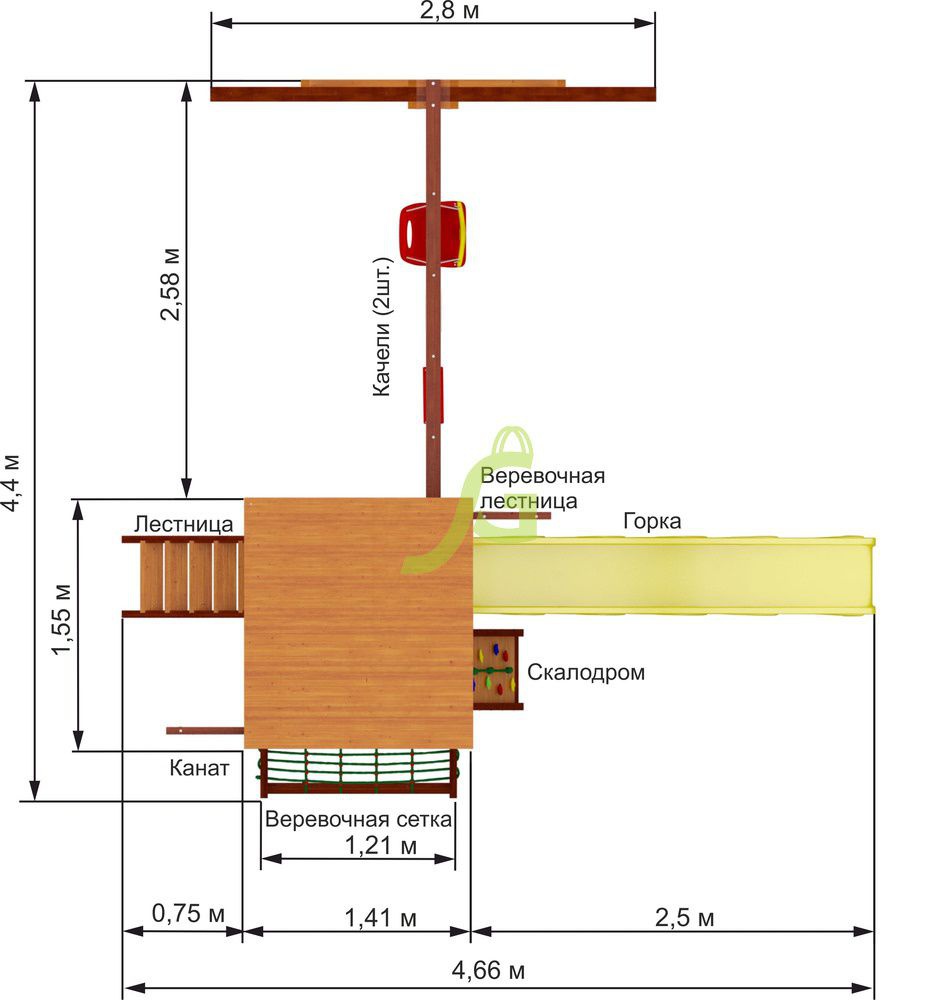 Детская игровая площадка Igragrad Панда Фани Gride Color