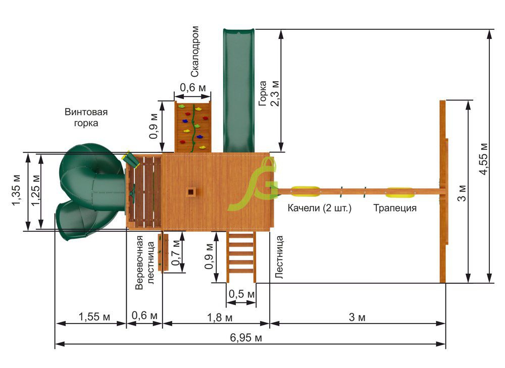 Детская игровая площадка Igragrad Шато 2 с трубой (Домик)