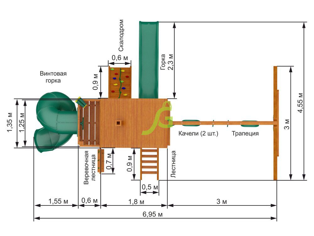 Детская игровая площадка Igragrad Шато с трубой (Дерево)