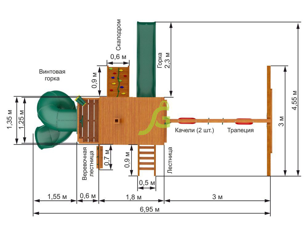 Детская игровая площадка Igragrad Шато с трубой (Домик)