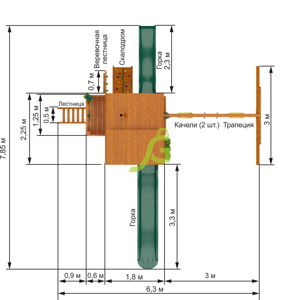 Детская игровая площадка Igragrad Великан 2 (Домик)