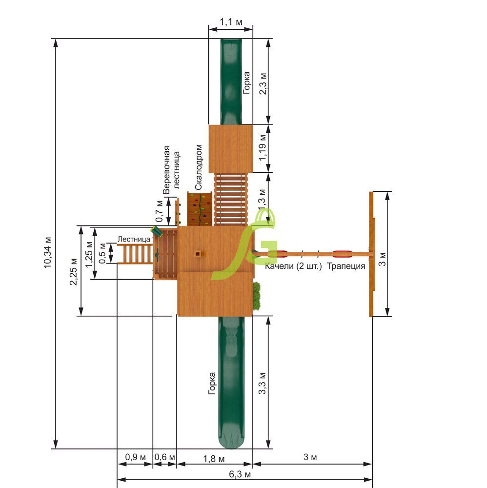 Детская игровая площадка Igragrad Великан 2 (Макси)