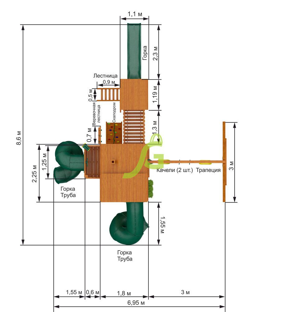 Детская игровая площадка Igragrad Великан 3 (Макси)