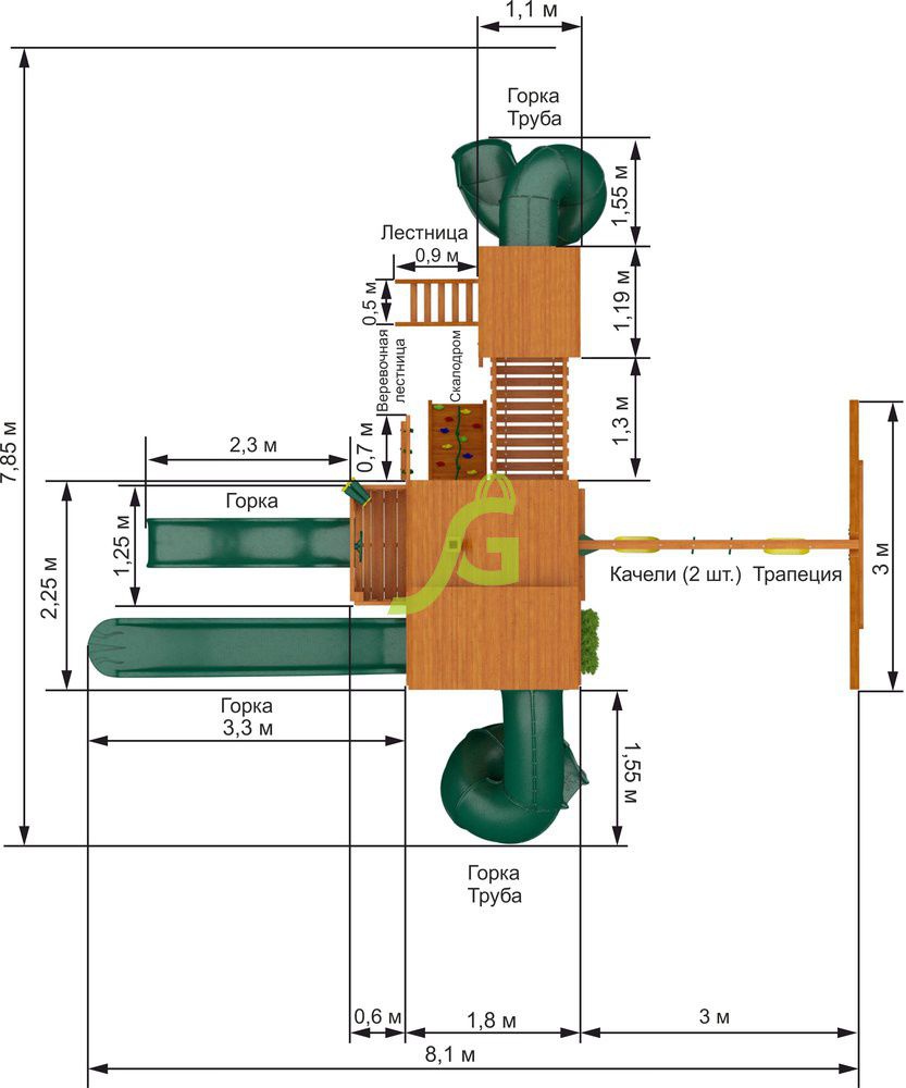Детская игровая площадка Igragrad Великан 4 (Макси)