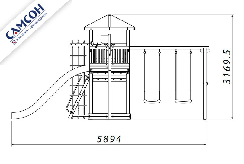Детская игровая площадка корабль Самсон Ассоль