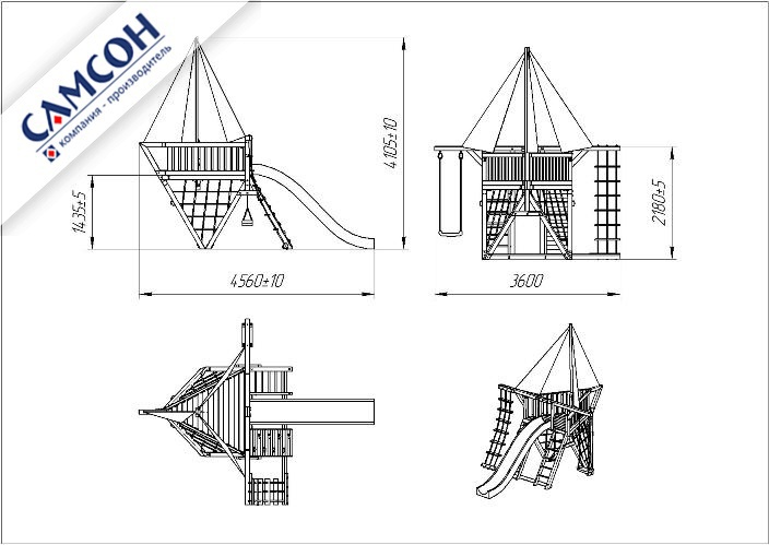 Детская игровая площадка корабль Самсон Фортуна