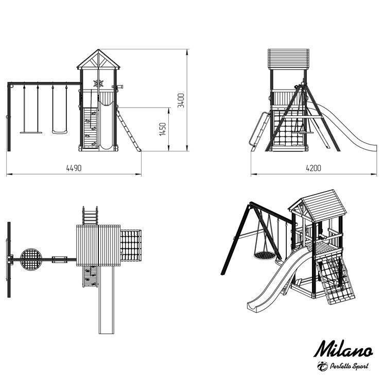 Детский игровой комплекс Perfetto Sport Milano (качели овал)